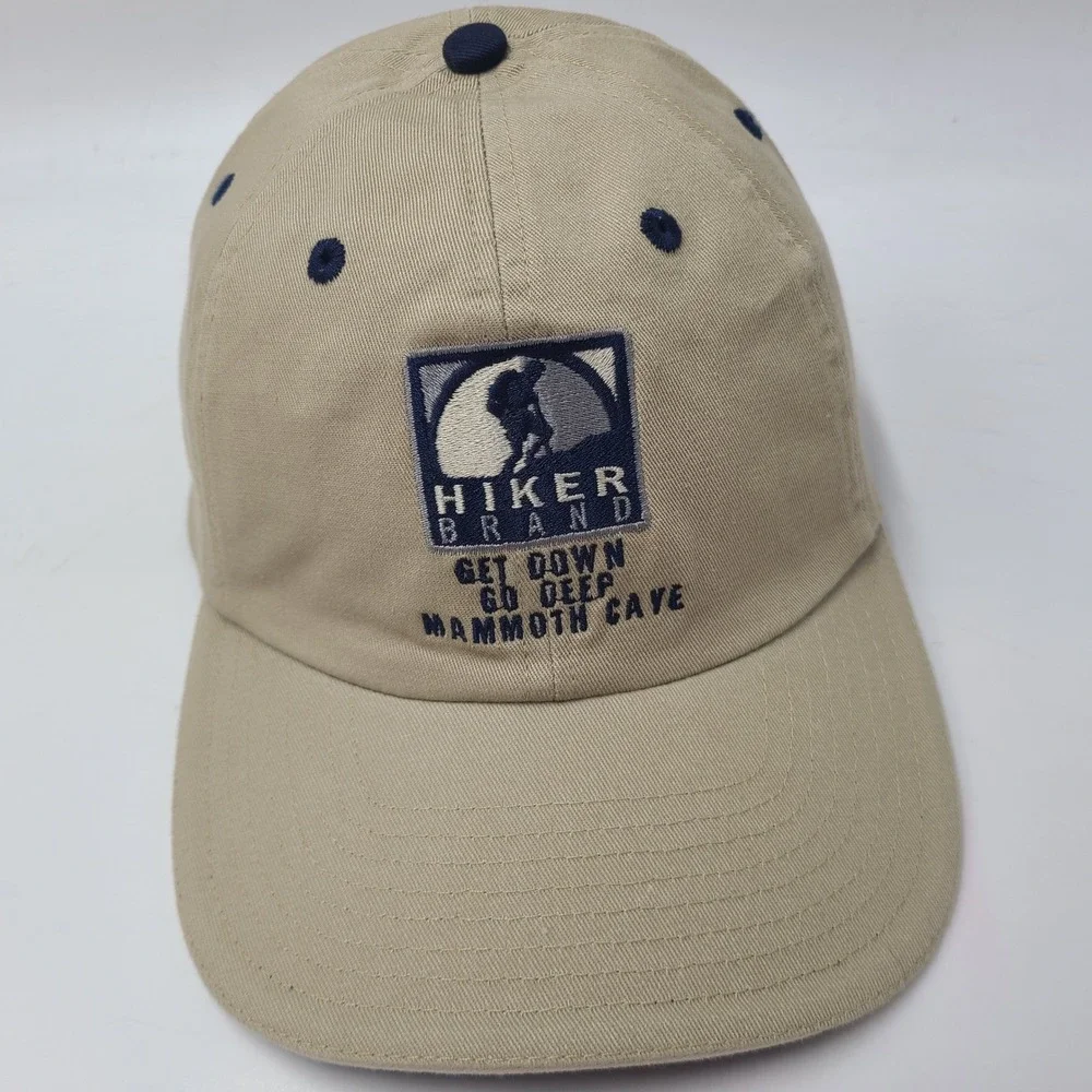 Mammoth Cave Hat Adjustable Ouray Beige Blue Hiker Brand National Park Logo Men